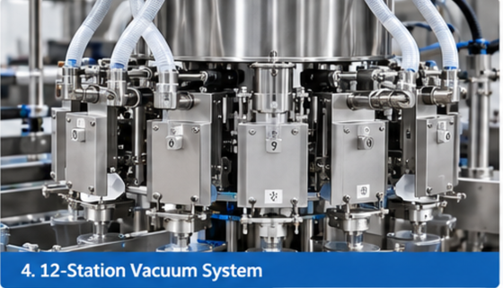 Automatic Premade Pouch Vacuum Packing Machine with 10-Station Bag Feeding and 12-Station Vacuum System