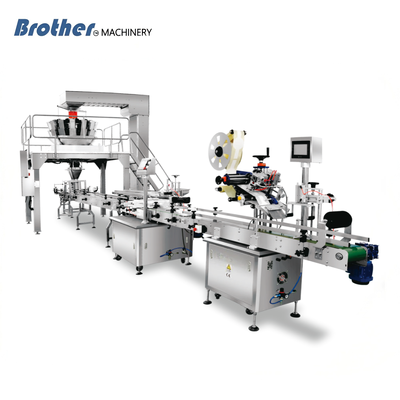 Customized Granular Weighing Premade Bag Filling And Sealing Machine For Cans Jars