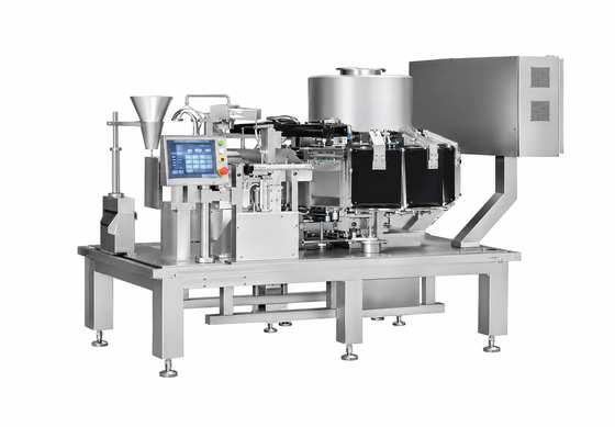 Automatic Rotary Premade Pouch Packing Machine with 55 bags/min Speed, 10-Station Vacuumizing, and 120–300 mm Pouch Length